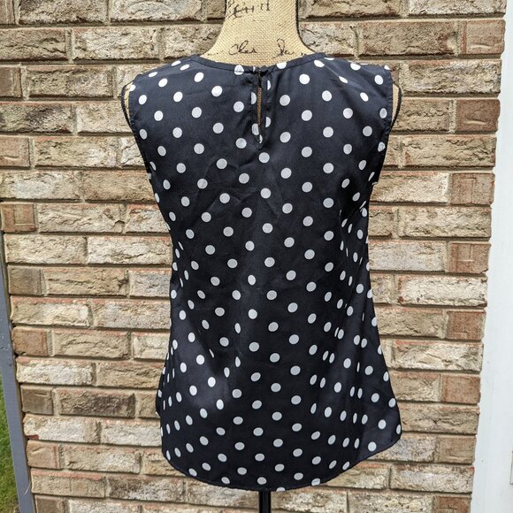⭐ Merona black & white polka dot blouse Small - Picture 3 of 16